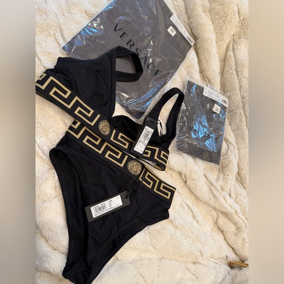 Versace Other - Versace Black Bra with Gold Accents